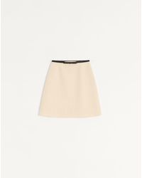 Valentino - Plain Wool Tweed Short Skirt - Lyst