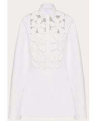 Valentino - Embroidered Compact Popeline Short Dress - Lyst