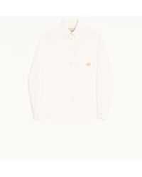 Valentino - Long-Sleeved Cotton Poplin Shirt With Embroidered Butterfly Patch - Lyst