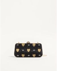Valentino Garavani - Minaudiere Carry Secrets Con Strass Motivo Cour De Cœur Donna - Lyst