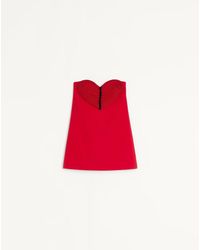 Valentino - Embroidered Crepe Couture Short Dress 38 - Lyst