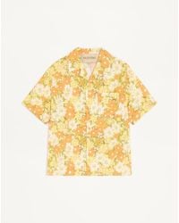 Valentino - Cotton Bowling Shirt With Papier Floral Print - Lyst