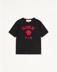 Valentino - Cotton T-Shirt With Panther Print - Lyst