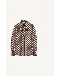Valentino - Camisa De Sarga Con Estampado Plus De Pois Mujer - Lyst