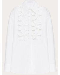 Valentino - Embroidered Compact Popeline Shirt - Lyst