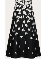 Valentino Gonna In Crepe Couture Bucaneve - Nero