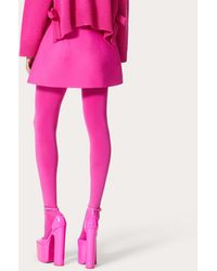 Valentino Synthetik Bestickter Minirock Aus Mohairwolle in Pink Damen Bekleidung Röcke Miniröcke 