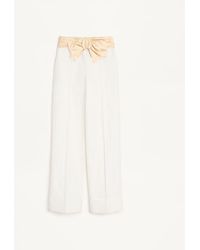 Valentino - Diagonal Cotton Linen Trousers - Lyst