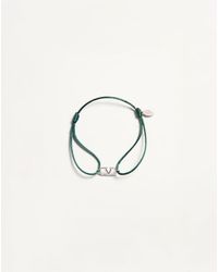 Valentino Garavani - BRACCIALE VLOGO SIGNATURE IN COTONE ENGLISH GREEN UNI - Lyst