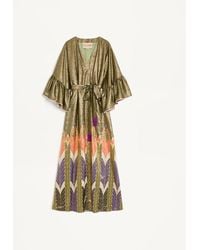 Valentino - Langes Lurex-Kleid Mit Voyage Imaginaire-Print Frau - Lyst