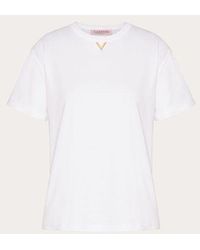 Valentino - ジャージーコットン Tシャツ 女性 ホワイト - Lyst