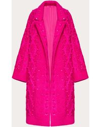 Valentino - Embroidered Mohair Wool Coat - Lyst