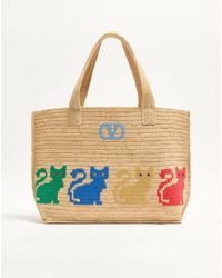 Valentino Garavani - Raffiachat Large Raffia Shopping Bag - Lyst