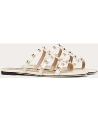 Valentino Sandalias Rockstud Garavani - Blanco