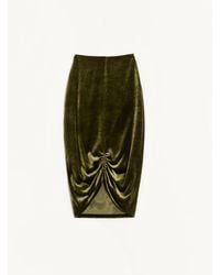 Valentino - Velvet Midi Skirt 42 - Lyst