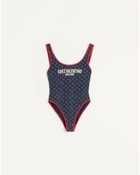 Valentino - Lycra Swimsuit With Cherryfic Print - Lyst