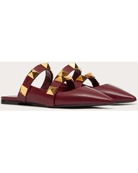 roman stud flat mule in calfskin