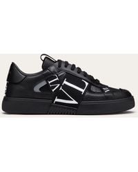Valentino Garavani Low-top Calfskin Vl7n Sneaker With Bands - Black