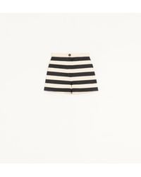 Valentino - Cotton Satin Shorts With Maxi Barré Stripe - Lyst