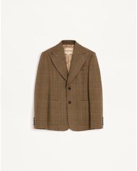 Valentino - Single-Breasted Wool Jacket With Glen Plaid Pattern - Lyst