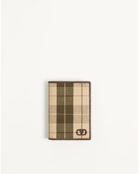 Valentino Garavani - Vlogo Signature Kartenhalter Aus Kariertem Stoff Mann - Lyst