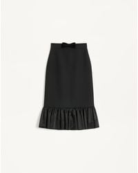 Valentino - Crepe Couture Midi Skirt 36 - Lyst
