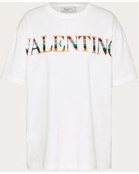 Valentino Embroidered Jersey T-shirt - White