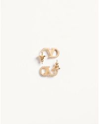 Valentino Garavani - Vlogo Signature Metal And Swarovski Crystal Earrings - Lyst