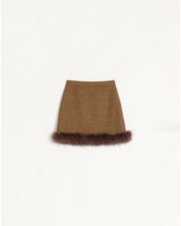Valentino - Short Houndstooth Skirt 40 - Lyst