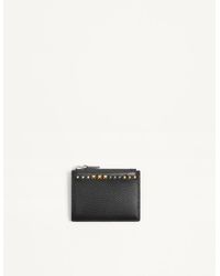Valentino Garavani - Rockstud Grainy Calfskin Cardholder - Lyst