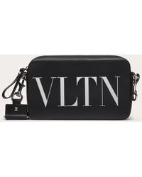 Valentino Garavani Uomo Leather Vltn Crossbody Bag - Black