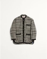 Valentino - ウール ツイード シャツジャケット おとこ アイボリー/ブラック - Lyst