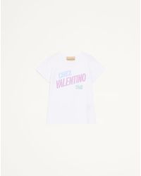 Valentino - Cotton Jersey T-Shirt With Chez 1960 Print - Lyst