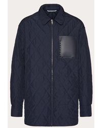 Valentino - Quilted Nylon Shirt Jacket With Rockstud Untitled Studded Leather Pocket - Lyst