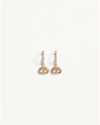Valentino Garavani - Ovalette Metal And Swarovski Crystal Earrings - Lyst