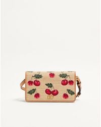 Valentino Garavani - Mini Sac Porté Épaule Vlogo Signature En Raphia Jacquard Avec Motif Cherryfic Femme - Lyst