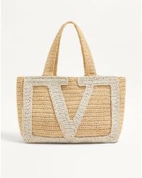 Valentino Garavani - Viva Superstar Large Raffia Shopping Bag - Lyst