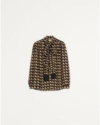 Valentino - Crepe De Chine Shirt With Petit Charles Print - Lyst