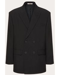 Valentino - Double-breasted Wool Jacket With Maison Tailoring Label - Lyst