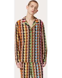 Valentino Seidenhemd Im Pyjama-stil in Braun für Herren Herren Bekleidung Nachtwäsche 
