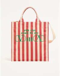Valentino Garavani - Myvilla Medium Canvas Shopping Bag With Embroidery - Lyst