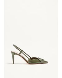 Valentino Garavani - Vlogo Signature Patent Leather Slingback Pump 80Mm 35.5 - Lyst