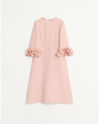 Valentino - Midikleid Aus Crepe Couture Frau - Lyst
