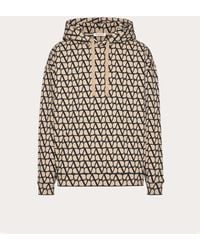 Valentino - Cotton Hooded Sweatshirt With Toile Iconographe Print - Lyst