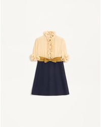 Valentino - Crepe De Chine And Viscose Short Dress - Lyst