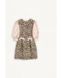 Valentino - Vestido Corto De Crepe Couture Con Estampado Animalier Mujer - Lyst