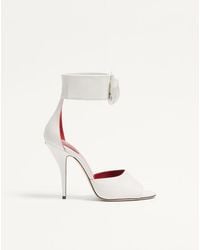 Valentino Garavani - Drip Rose Kidskin Sandal With Crystals 105Mm 36.5 - Lyst