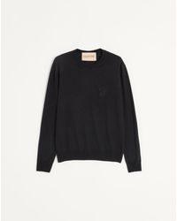 Valentino - Wool Jumper With Vg Embroidery - Lyst