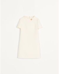 Valentino - クレープクチュール ショートドレス 女性 アイボリー - Lyst