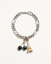 Valentino Garavani - シェ ヴァレンティノ メタル X エナメル X スワロフスキー®ラインストーン ブレスレット おとこ パラジウム - Lyst